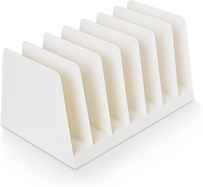 Manaloom Desktop File Organizer, Mail Organizer, 7 Compartments Office File Sorter, for Easy access to your files, Invoices, Letters and more - 4.5" Height x 8.8" Width x 5.5" Depth - White, Eco-Friendly - Image 1